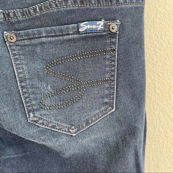 Seven 7 Medium to Dark Wash Bootcut Jeans, Size 4 - Picture 8 of 13